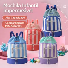 Mochila Saco Infantil Impermeável com Compartimento para Calçados – Ideal para Natação e Esportes TR