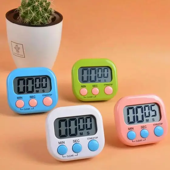 Cron么metro Digital Multifuncional com 脥m茫, Suporte e Gancho para Cozinha, Estudo e Treino TR