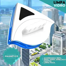 Limpa Vidro Magnético - Dupla Face C/ Super Imã Mágico