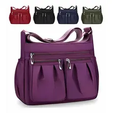 Bolsa Feminina Grande Transversal Casual Impermeável Nylon Tiracolo