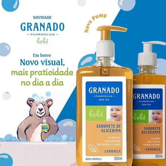 Sabonete Líquido Granado Glicerina Bebê Camomila 250 - 500ml