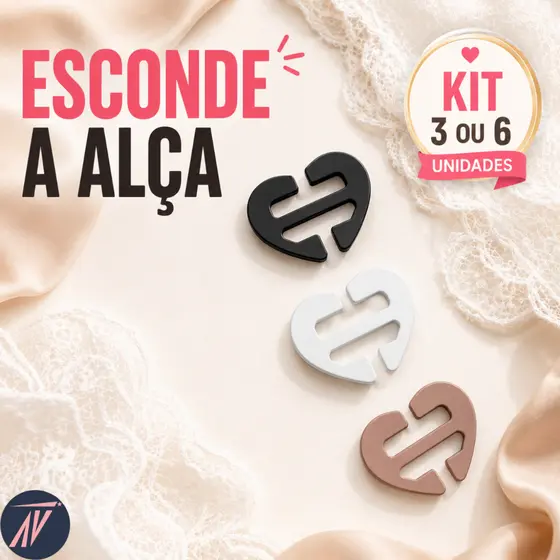 Clips Sutiã Ajuste Alça Nadador Esconde Alça Regulador Costas Kit 3 ou 6
