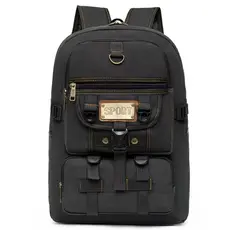 Mochila Vintage de Lona Unissex Retrô Grande Resistente e Espaçosa para Viagem Trabalho Faculdade e Uso Diário