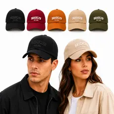 Boné Brooklyn Bordado Premium Unissex Aba Curva Algodão Ajustável Casual Retrô Original