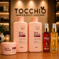 Combo Kit Capilar Mix de Slicone 03 itens + Óleo Sérum Extraordinário + Leave-in SOUL COSMETICOS