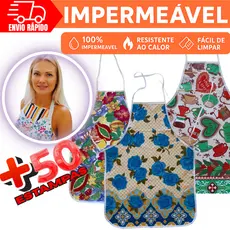 Avental Impermeável De Cozinha Estampado Térmico Resistente ao Calor A prova De Água Fácil Limpeza