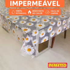 Toalha de Mesa Impermeável Térmica Cristal Transparente Estampada Decoração Cozinha