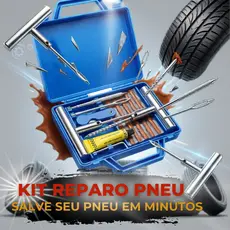 Kit Reparo Conserto Furo Remendo Pneu Metal Carros Motos Bike + Macarrão + Maleta 13 Peças Premium