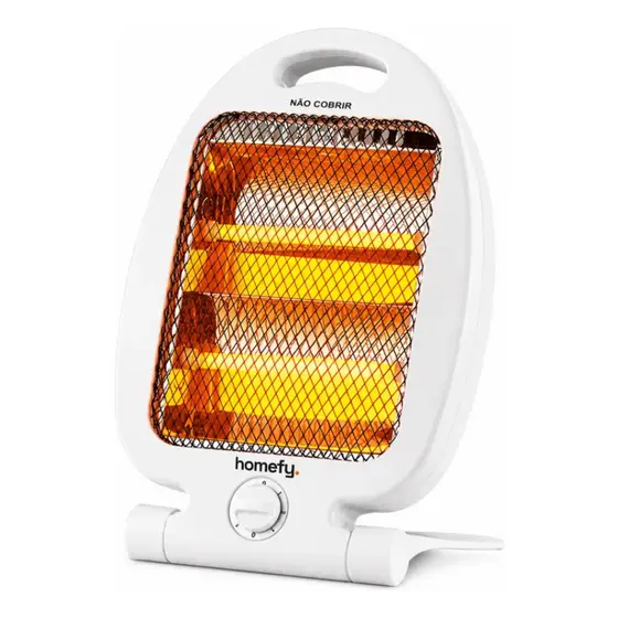 Aquecedor De Ambiente Elétrico Quartzo 800W Premium 127v ou 220v Homefy