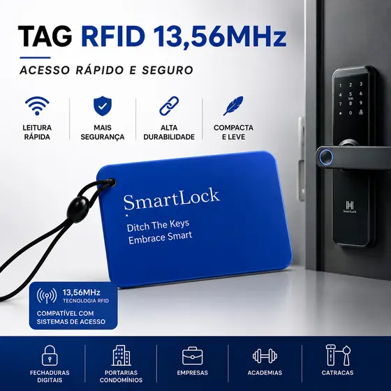 Tag RFID 13,56MHz Para Fechadura Digital E Portaria