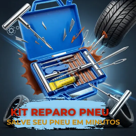 Kit 13 Pçs Borracheiro Conserto Pneus Macarrão Furado Sem Câmera Carro Moto + Maleta