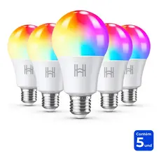 Kit 5 Lampada Inteligente Rgb Wifi Smart Google Alexa Homefy