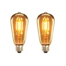 Kit 2 Lâmpadas Filamento Led Retrô Vintage 4w Quente St64 127/220V E27 Bivolt