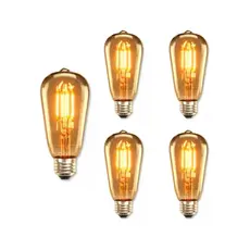 Kit 5 Lâmpadas Filamento Led Retrô Vintage 4w Quente St64 E27 Bivolt