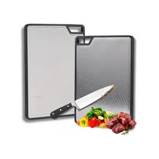 Tabua 36x26 Inox BPA Free Antibacteriana para Carnes Churrasco Fácil Limpeza Face Higiênica Aço Inox