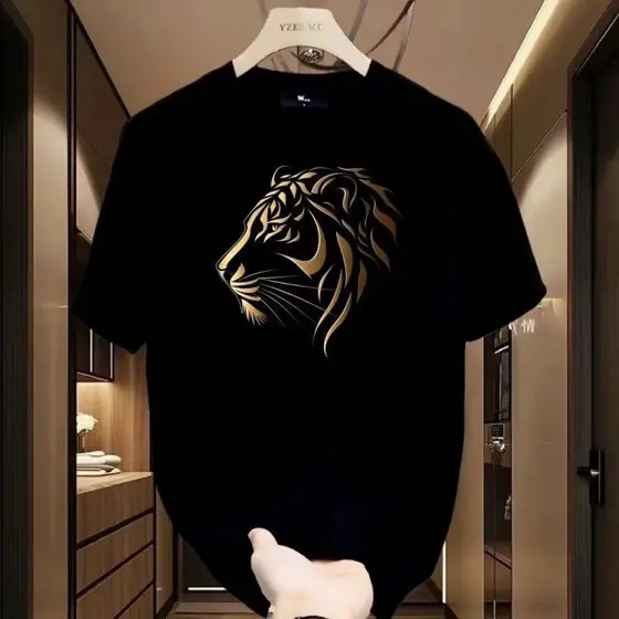 Camiseta masculina de manga curta de algodão puro, roupa de rua, sensação de alta qualidade, ombro frontal, camiseta mod