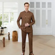 2026 Zhongshan Terno trespassado masculino Casual de duas peças