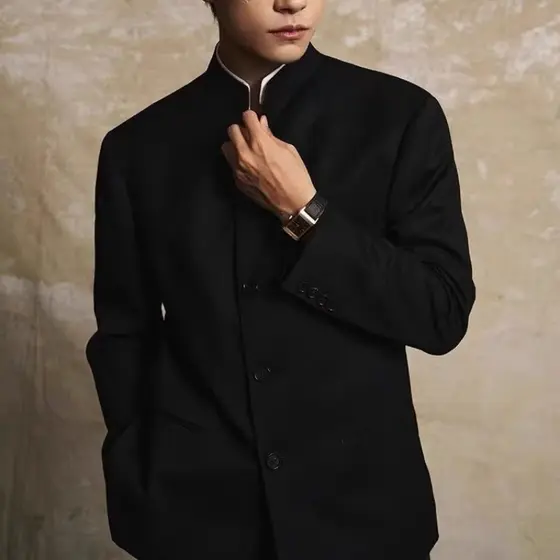 Zhongshan terno masculino Street Wear Tang terno primavera outono novo estilo chinês na moda jaqueta masculina gola tern