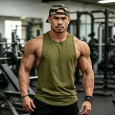 Colete de Fitness masculino solto colete esportes correndo basquete na moda l-Stream tamanho grande sem mangas camiseta