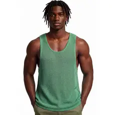 Estilo masculino oco colete de malha solto respirável esportes Fitness topo masculino SJ01117/13