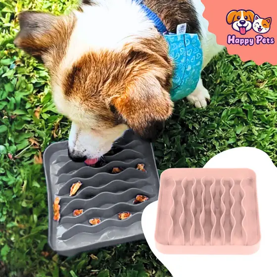 Comedouro Lento Ondinhas Da Pet Games Para Cães De Pequeno e Médio Porte Interativo Saudável