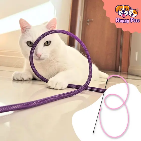 Varinha Cat Cobrinha Da Pet Games Com 50cm Brinquedo Para Gato Super Resistente Que Atiça A Caça