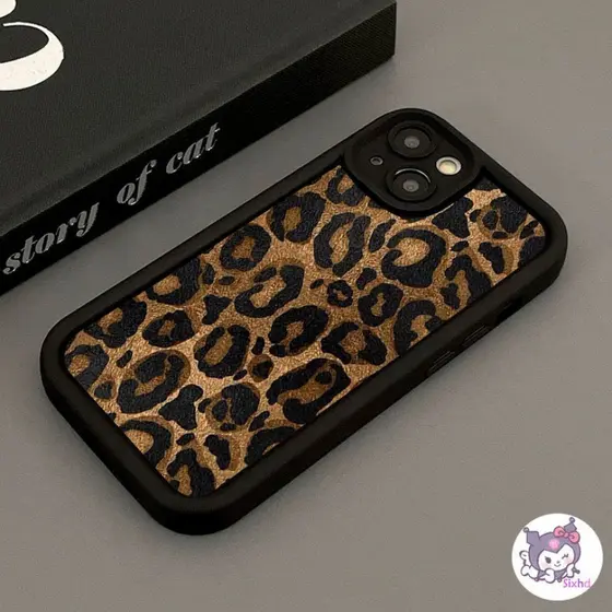 Leopardo Capinha Capa Silicone Para iPhone 17 Air 14 15 16 Plus XR 11 12 13 Pro Max Fosco Anti-Impacto