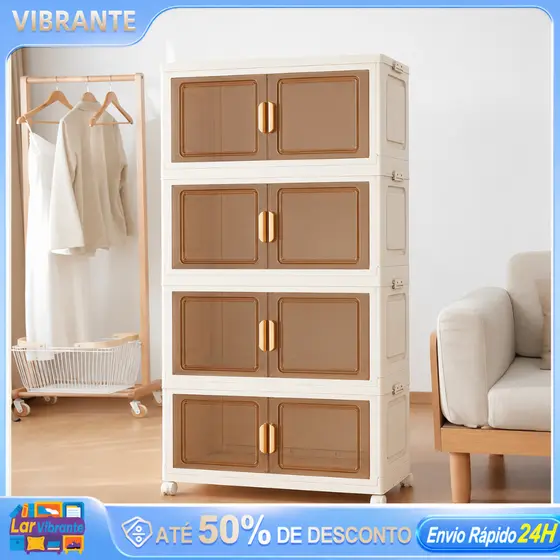Armário Organizador Multiuso Dobrável Estante Organizadora Guarda Roupa Infantil de Bebê Organizador de Roupas