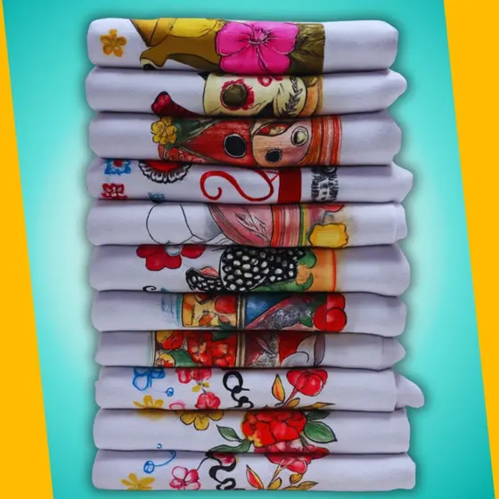 Kit Pano de prato grande de copa cozinha estampado com bainha 100% algodão atacado