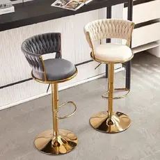 Banqueta de Luxo Ajustável Elevação Rotação  Assento Confortável Discreta para Balcão Bar Escritório banco de pés altos
