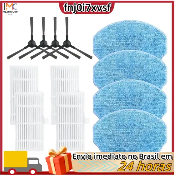 Escova lateral Midea VCR04W, filtro HEPA, panos de limpeza, acessórios para aspirador robô