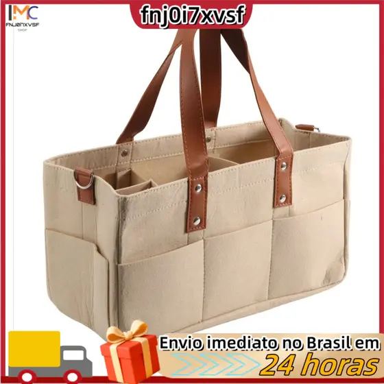 Cesto Organizador de Feltro para Bebê,Bolsa para Fraldas com Alça,Cesto para Troca de Fraldas,Porta-Fraldas Infantil.