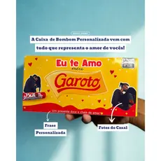 Caixa De Bombom Personalizada Namorados Casal Presente Fofo Diferente Chocolate Adesivo Com Fotos