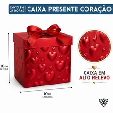 Caixa Presente Vermelha 15cm Com Laço De Fita Embalagem Bolo Cesta de Café Dia Dos Namorados