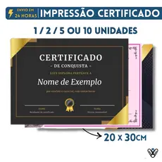 Impressão de Certificado Personalizado / Diploma De Conclusão de Curso em Alta Qualidade Tam A4