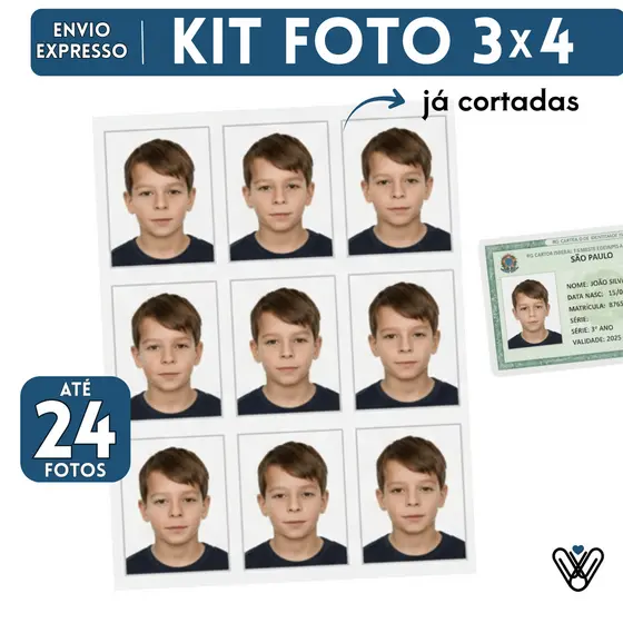 Kit Foto 3x4 Adulto Infantil Para Documentos Escola Chaveiros De Lembrancinhas Full HD