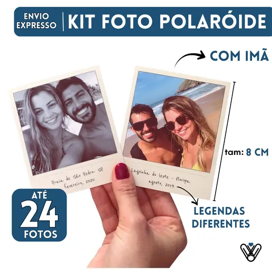 Fotos Personalizadas Com Ímã De Geladeira 24 Fotos Com Legenda Presente Criativo Para Lembrancinha