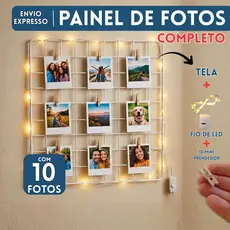 Kit Mural Varal Com Fotos E Led Para Memory Board Caixa Presente Completa Decoração De Quarto