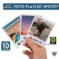 Kit 5 ou 10 Fotos Com QR Spotfy Retro Playlist Para Presente Namoro Lembrancinha Festa Polaroi.d