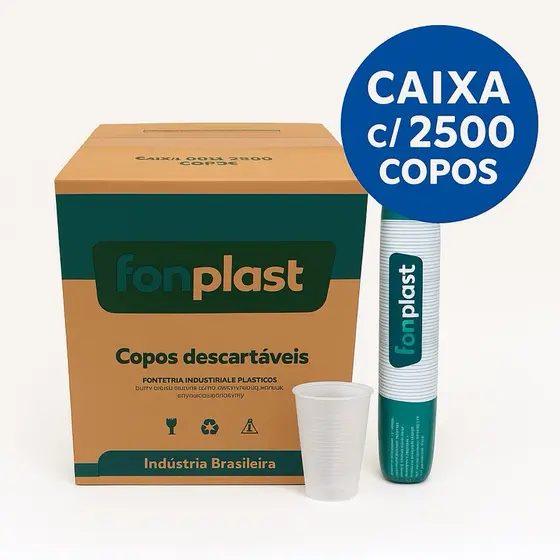 Copo Descartável 200ml Fonplast Caixa C/2500 Unidades Café Água Festa Empresa