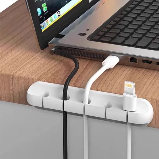 Organizador de cabos para celular/carro, fixador de fios para desktop