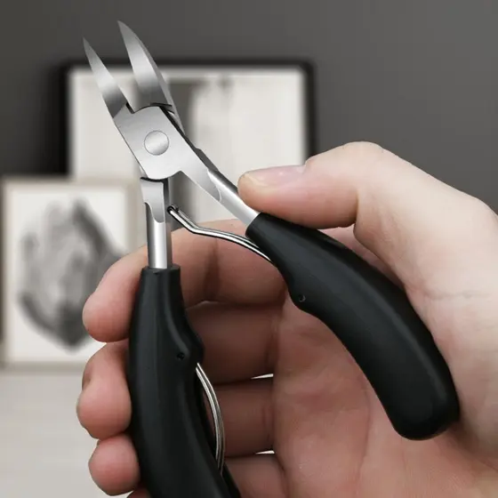 Alicate de cutícula inox, cortador de unhas de pé, tesoura de podologia