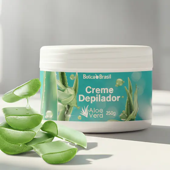 Creme depilatório Corporal 250g ou Facial 30g Depilador Aloe Vera Depilação Botica Brasil Lucy's