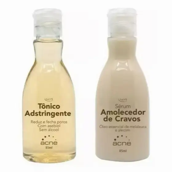 Kit Limpeza de Pele Profunda - Remove Cravos e Fecha Poros - Tônico + Sérum Amolecedor Lucy's