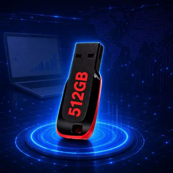 Pendrive 64GB/256GB/512GB USB 2.0 Alta Velocidade Armazenamento Seguro