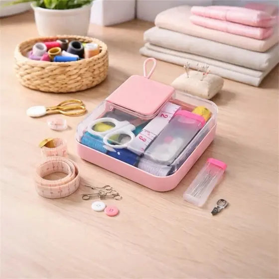 Kit costura completo portatil linha agulha tesoura alfinete botao reparo roupa viagem emergencia rapido de achadinhoss