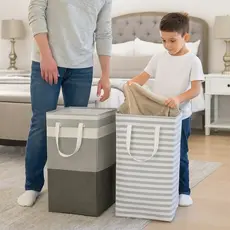 Cesto dobravel organizador roupas brinquedos lavanderia caixa porta objetos resistente de achadinhoss