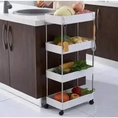 Prateleira rodinhas carrinho organizador rack fruteira cozinha banheiro guardar produtos de achadinhoss