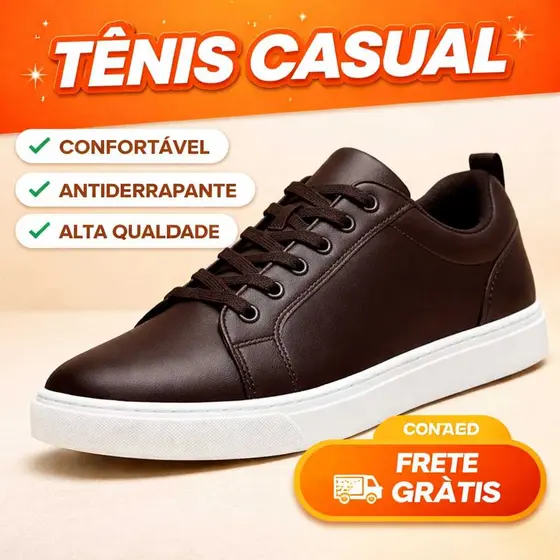 Tênis Sapatênis Masculino Casual Dia a Dia Urban Couro Fashion Barato Promoção Envio Imediato