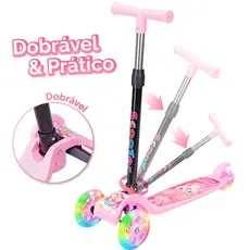 Patinete Infantil 3 Rodas De Led Dobrável Scooter Crianças FAST
